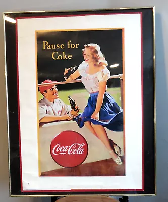 Vintage 29  X 21  Pause For Coke Limited Edition Of 2500 Poster Framed D/S • $59.99