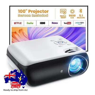 $155 • Buy Mini Projector With 100  Screen Outdoor Portable 1080P Bluetooth Smartphone HDMI
