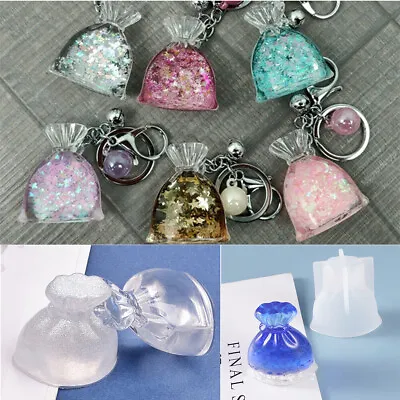 £3.29 • Buy 3D Lucky Bag Silicone Purse Resin Casting Mold Jewelry Keychain Tag Mould DIY