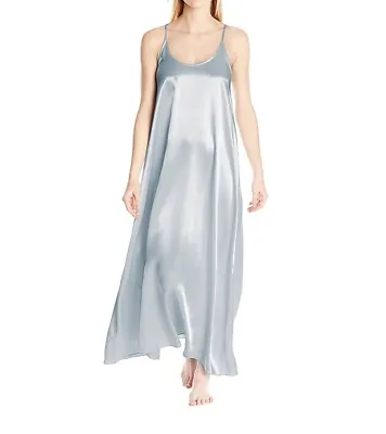 PJ Harlow Satin Long Nightgown With Gathered Back Monrow Retail $82.00 • $45.30