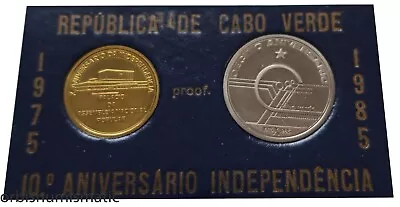 1985 Cape Verde Very Rare 1 + 10 Escudos 10th Indepence Proof Official Mint Set! • $24.95