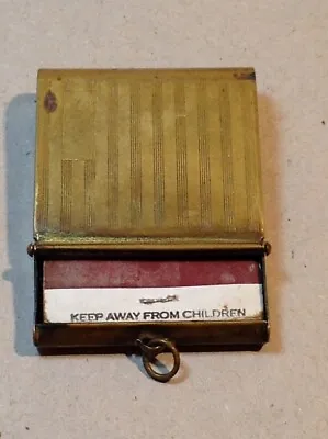 Vintage Match Book Cover Holder Case Brass Unique W/ Old Matchbook Inside • $10.99