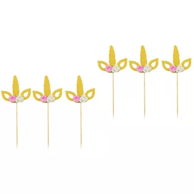 Kids Cupcake Decorations Party Toppers Cake Decorations Gold Props Cake • £10.45