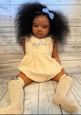 30  Huge Black African Reborn Doll Kit Artist Painted Unassembled Toddler Girl • £157.49