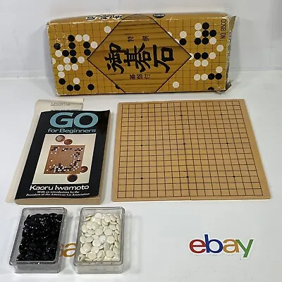 VTG 1970s Igo GO Stones White & Black Clam Shell Japanese Board W/ Box & Manuals • $58.50