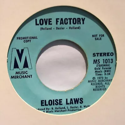 Eloise Laws - Love Factory 1973 Music Merchant PROMO 45 • £49.99