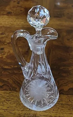 Vintage Lead Crystal Decanter With Stopper. Height 7.5  With Stopper. Width 2.8  • $14.95