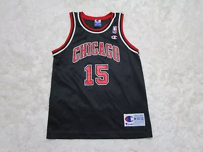 Chicago Bulls Jersey Youth Medium 10-12 Black Red NBA Basketball Ron Artest 15 • $59.99