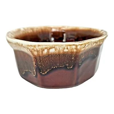 Vintage McCoy Oval Baking Dish Brown Caramel Drip 9x6 In 7070 Orig Label Intact • $43.69