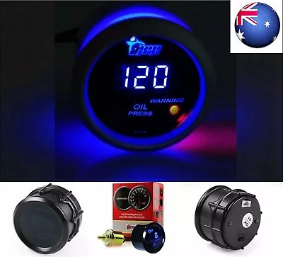 2  52mm 120 PSI Digital Blue LED Oil Pressure Gauge With Sensor Auto Boat Truck • $29.99