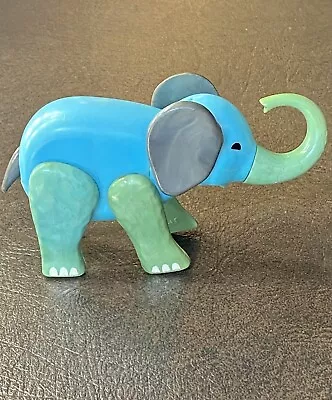 Vintage Fisher Price Little People Circus Train Poseable Blue Turquoise Elephant • $13.99