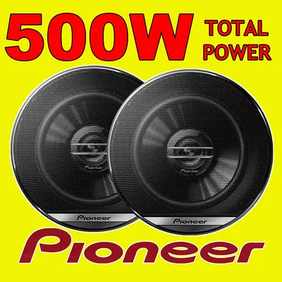 PIONEER 500W TOTAL 2-WAY 5.25 INCH 13cm CAR VAN DOOR/SHELF COAXIAL SPEAKERS PAIR • £23.99