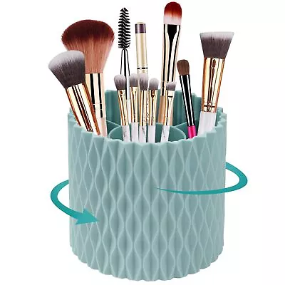 Makeup Brush Holder 360Â° Rotating Makeup Organizer 5 Slot Makeup Brushes Cup Pe • $15.67