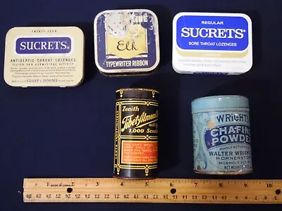 Lot 5 Old Vintage Advertising Tin Cans • $15