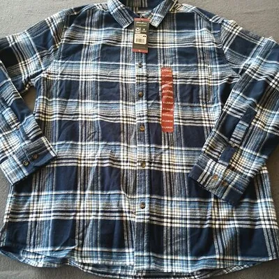 Eddie Bauer Flannel Shirt Mens XL Blue Plaid New Cotton • $14.87