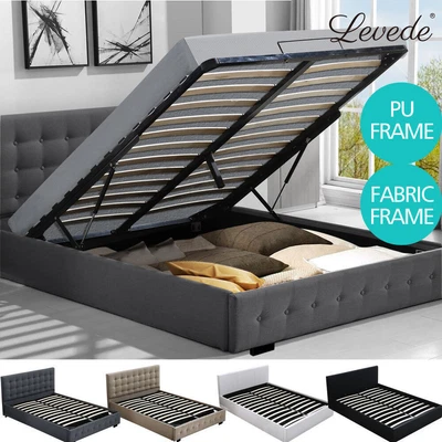 $369.99 • Buy Levede Bed Frame Base With Storage Gas Lift Double Queen King Wooden Base