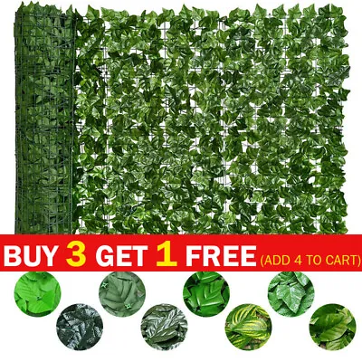 Artificial Faux Ivy Leaf Hedge Panels Roll Privacy Screening Garden Fence Decor • £8.94