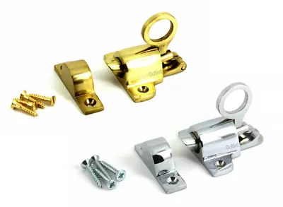 FANLIGHT CATCH - Window Loft Catch Attic Latch Pole Hook Polished Chrome Brass  • £4.65