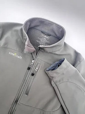 LL Bean Mens L Large Pathfinder Soft-Shell Jacket Windproof Fleece Lined Green • $25.89