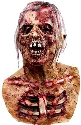 Scary Walking Dead Zombie Head Mask Latex Creepy Halloween Costume Horror Bloody • $15.99