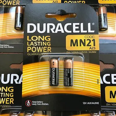 2 X Duracell MN21 A23 12V Alkaline Batteries 23A LRV08 K23A E23A V23GA 12 Volt • £3.39