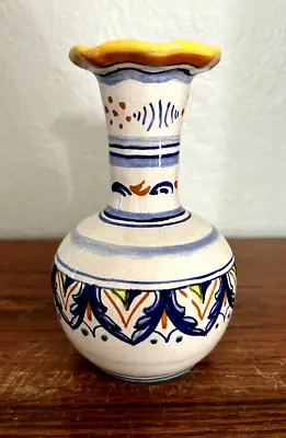 Vintage Deruta Art Pottery Italy Italian Hand Painted Vase Signed 5  Tall • $12.50