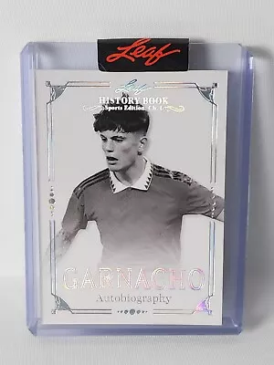 Alejandro Garnacho RC 2023 Leaf History Book Autobiography SILVER 1/1 #A-AG1 🔥 • $1499.99