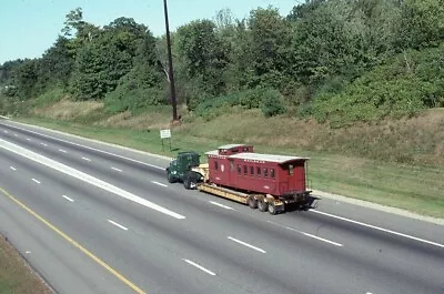 EDAVILLE Railroad Train Boxcar Truck Highway Original 1993 Photo Slide 2 • $3.99