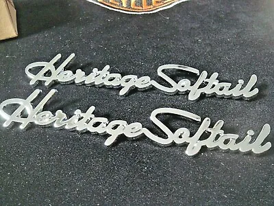 Harley Emblems Heritage Softail Chrome Fr Fender Set 14142-86A V-Twin 38-6671 Q2 • $145.59
