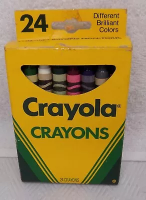 Vintage Crayola Crayons Box W/ 24 Colors 1990 Binney & Smith Hardly Used • $8.89