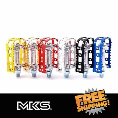 MKS BM-7 9/16 Alloy Anodized Pedals For MTB BMX Old School Flat Bike • $34.90