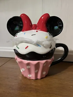 Disney Cupcake MInnie Mouse Pink Mug With Topper. Rare! • $26.99
