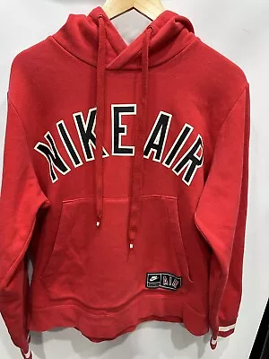 Nike Air Jumper Unisex Size SMALL Red Long Sleeve Pullover Hoodie Fleece • $18