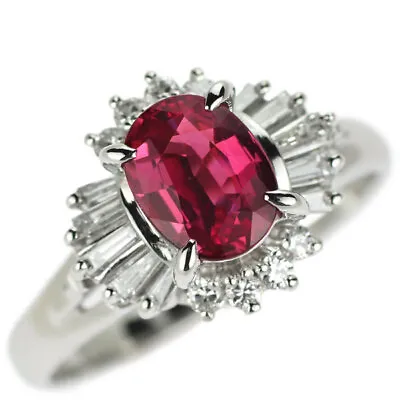 £1466.57 • Buy Mitsukoshi Pt900 Ruby Diamond Ring 1.20ct D0.35ct - Auth Free Shipping From Japa