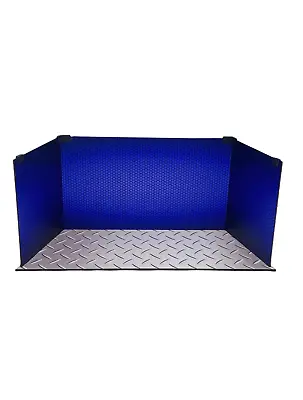 Diecast Model Car Diorama Display Case Wood Shelf 1:18 1:24 Blue Carbon Wall 7  • $14.95