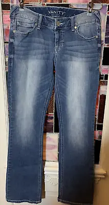 Vanity Curvy Jeans Womens 28 Short Boot Blue Distressed Comfy And Nice!! • $9.99
