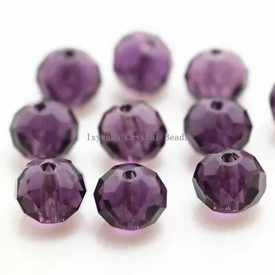 $1.59 • Buy Purple Color 2mm 4mm 6mm 8mm Rondelle Austria Faceted Crystal Glass Beads