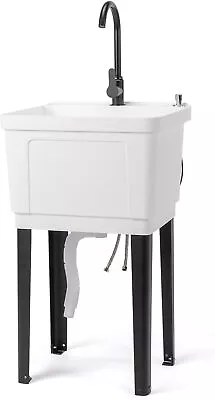 In/Outdoor Utility Sink Commercial Sinks With Cold & Hot Faucet For Cleaning Pet • $84.99