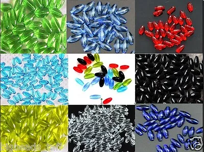 30pcs Assorted Crystal Glass Oval Beads 9mm Long For Jewel Making • £2.29