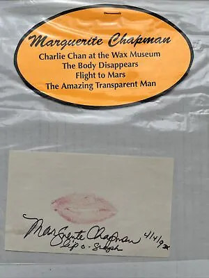 Marguerite Chapman Autograph And Kiss Imprint • $25