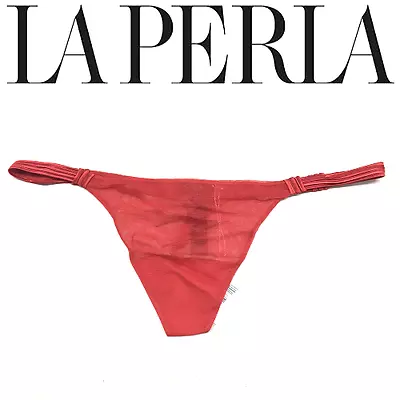 LA PERLA Red Thong Panty 001* Size L * MSRP $95 • $49.99