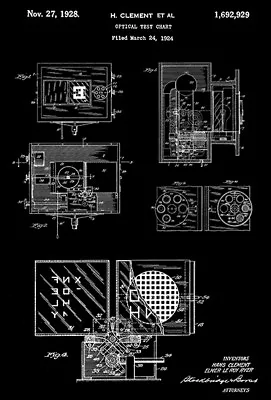 1928 - Optical Test Chart - Optometrist - H. Clement - Patent Art Poster • $9.99