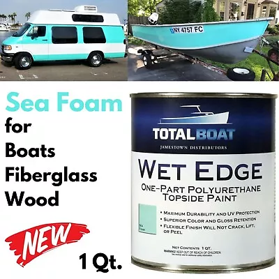 Marine Topside Paint For Boat Pool Slide Campervan Fiberglass Wood Sea Foam 1Qt • $98.30