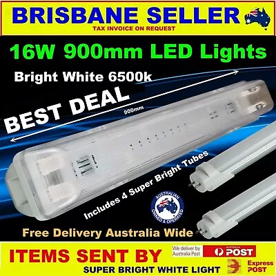 2 X LED Lights Weatherproof 90cm Long Inc 4 X 90cm Tubes 240v Exterior FREE POST • $79.99