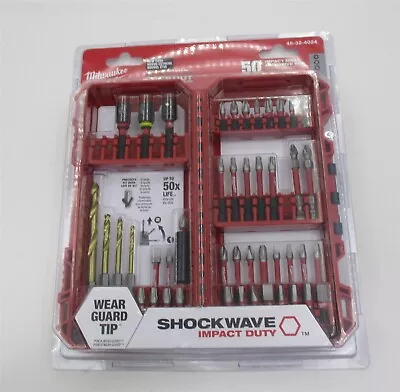 Milwaukee SHOCKWAVE Impact Duty Alloy Steel Screw Driver Drill Bit Set 50-Piece • $23.95