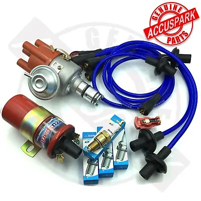 VW Beetle Electronic Distributor Coil Long Plugs Blue  Leads 2.0L ONLY • $145.20