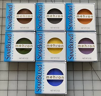 Lot Of 7 Mehron Starblend 2 Oz Cake Makeup Professional Artist Theatrical Stage • $84