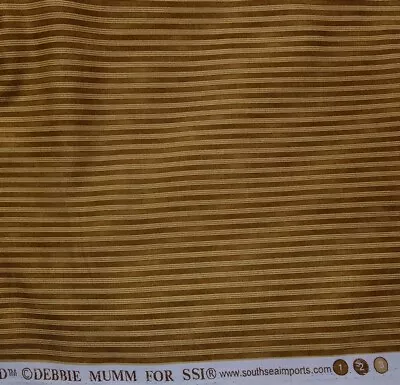 DEBBIE MUMM Fabric - Narrow Dark Tan Stripe - By The HALF Yard • $4.95