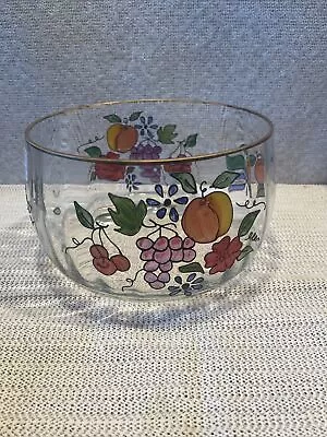 9  Venetian Fruit Bowl Fifth Avenue Crystal Ltd Stained Glass Bowl W/ Gold Trim • $49.95