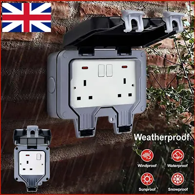 £14.90 • Buy UK Electrical Weatherproof Switched Socket Box Garden IP66 Outdoor Wall Plug